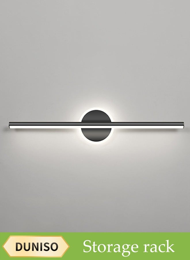 DUNISO Mirror Light, Led Bathroom Mirror Light, Modern Mirror Cabinet Light, White Light, Bathroom Wall Light, Black Metal Mirror Frame Light, Suitable For Hotel, Restaurant, Dressing Table  - Image 1