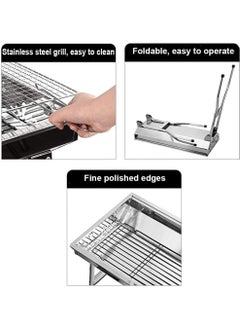 BLOOMING TIME Portable Stainless Steel Charcoal Grill - Folding BBQ Grill for Outdoor Camping  - Image 4