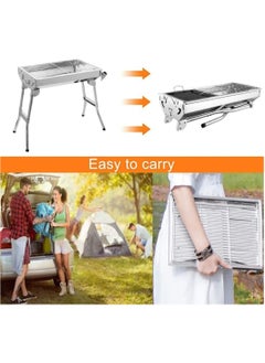 BLOOMING TIME Portable Stainless Steel Charcoal Grill - Folding BBQ Grill for Outdoor Camping  - Image 5