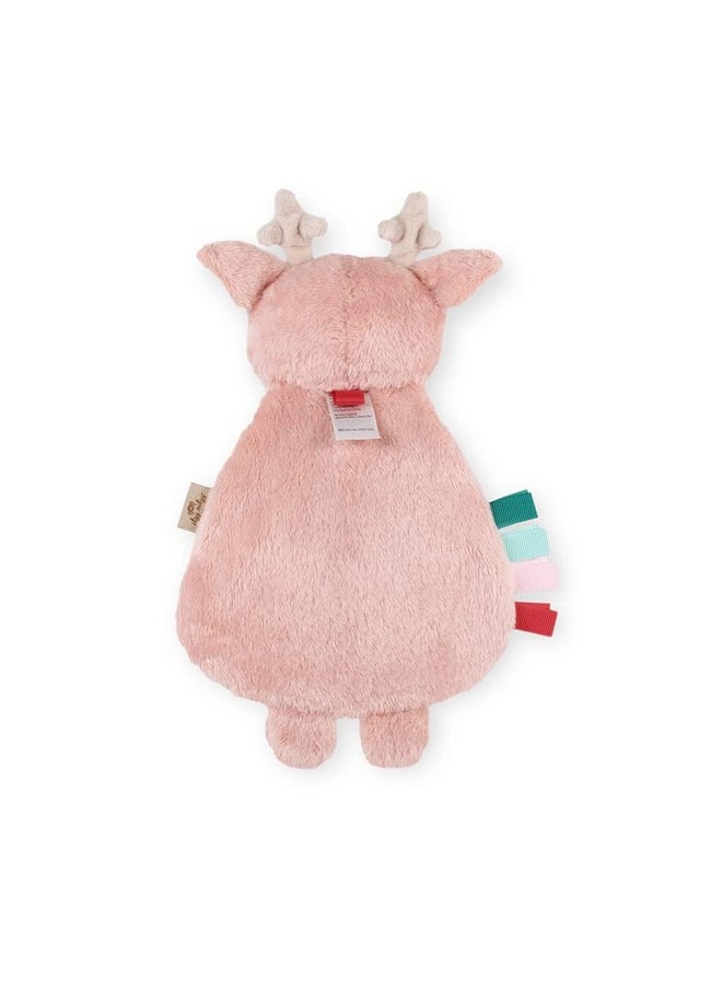 Itzy Ritzy - Itzy Ritzy - Itzy Lovey Including Teether - Baby Lovey with Teether, Textured Ribbons & Dangle Arms - Features Crinkle Sound, Sherpa Fabric and Minky Plush (Holly The Reindeer) - Image 1
