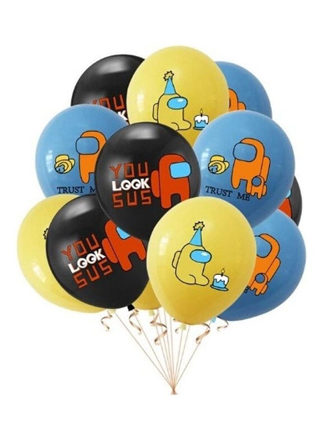 إسكدنيا مجموعة بالونات من اللاتكس بتصميم مستوحى من لعبة الفيديو Among Us، مكونة من 12 قطعة. - Image 1
