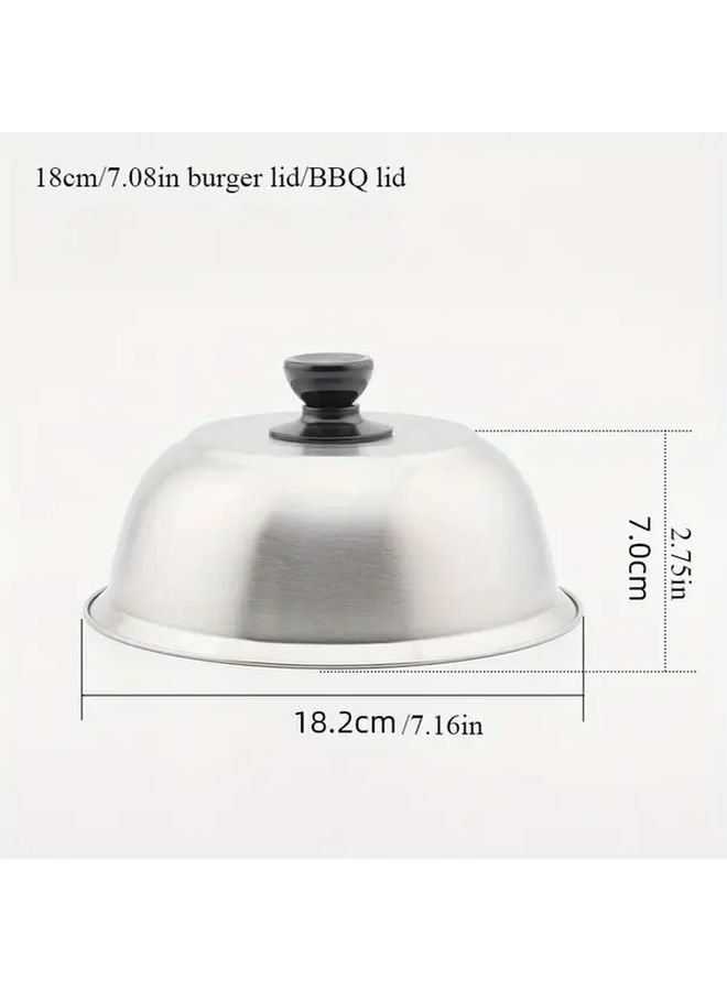 9 45 Inch BBQ Cover Thickened Stainless Steel Hamburger Steak Cover Small Pot Lid - Image 5