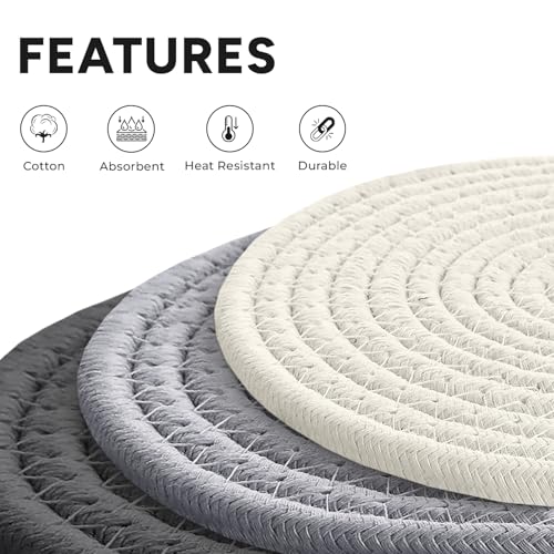 Avalon Kitchen Trivets for Hot Dishes Set of 3, Trivets for Hot Pots and Pans, Heat-Resistant Pot Holders, Stylish Coasters, Perfect for Your Kitchen - Image 3