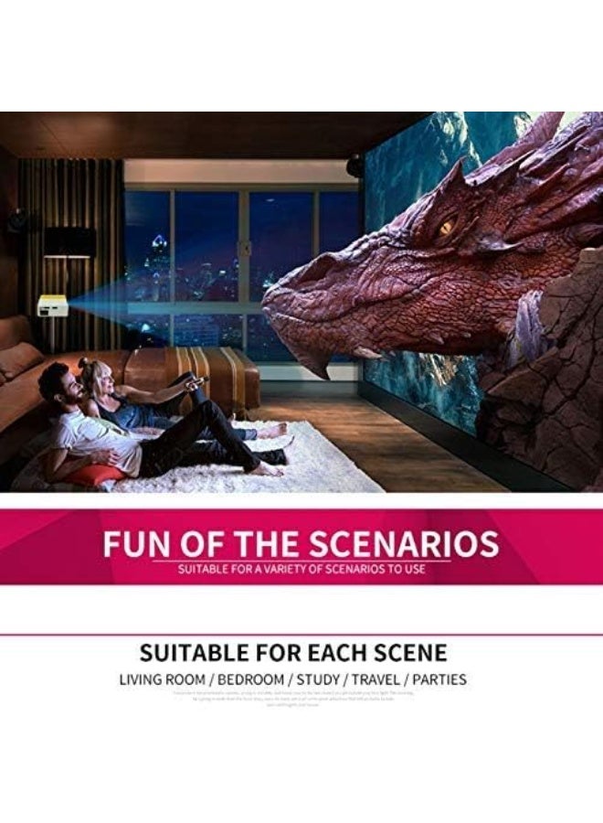 كروني جهاز عرض LED صغير محمول عالي الدقة Yg-300 بدقة 1080 بكسل، يدعم أجهزة الكمبيوتر المحمولة/الأجهزة الشخصية/الهواتف الذكية، مدخل HDMI، المسرح المنزلي، جهاز عرض أفلام داخلي/خارجي - Image 4