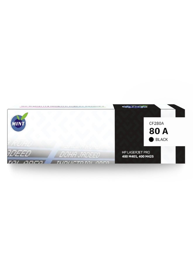 Mint 80A Black CF280A Ink Cartridge Compatible with HP LaserJet M400, M401A, M401D, M401DN, M401DW, M425DN, and M425DW Printers - Image 1