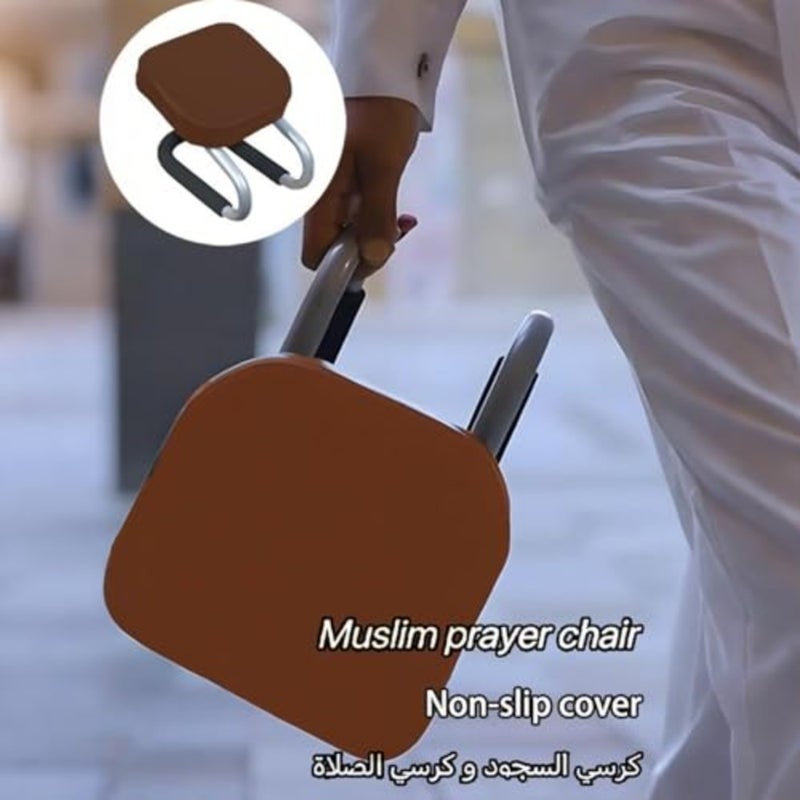 Prostration Sujoud Prayer Chair Kneeling Stool for Muslims Ergonomic Design for Comfortable Prayer Position Meditation Stoolness mind with Anti-slip Cover Brown - Image 5