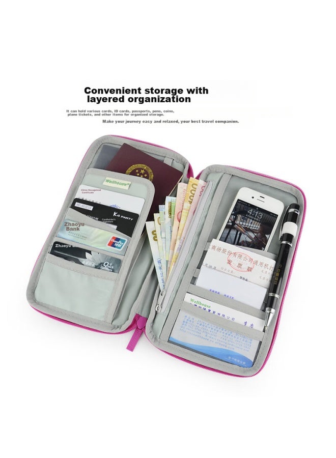 Wellhouse Wellhouse Passport Holder, Business Travel Card And Document Organizer, Water-resistant Id Storage Pouch, Large Size, Camouflage Blue - Image 3
