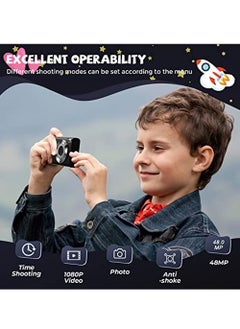 OIMG Digital Camera Autofocus Digital Camera Hd 2 7K 48Mp With 2 8" Large Screen 16X Digital Zoom Portable Mini Camera For Photography Vlogging Camera For Kids Beginners（Black）  - Image 3