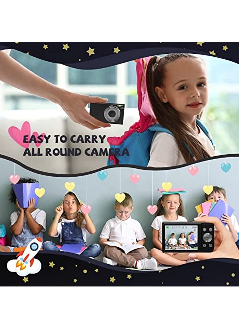 OIMG - Digital Camera Autofocus Digital Camera Hd 2 7K 48Mp With 2 8" Large Screen 16X Digital Zoom Portable Mini Camera For Photography Vlogging Camera For Kids Beginners（Black） - Image 1