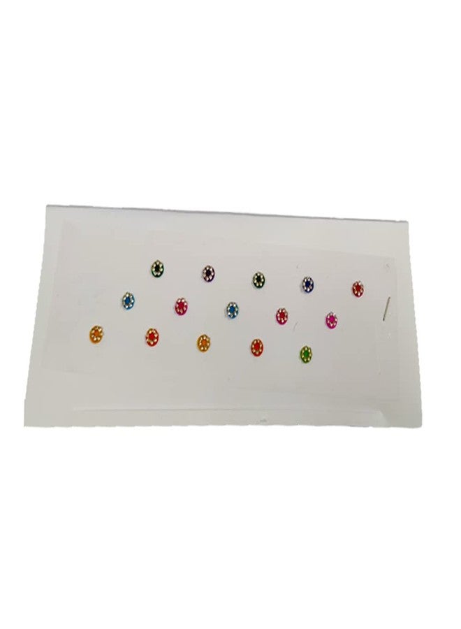 Creation Multicolor Bindi For Women Kumkum Zari Bindi for Ladies Total 12 Packets (3-4 Different Sizes) - Image 2