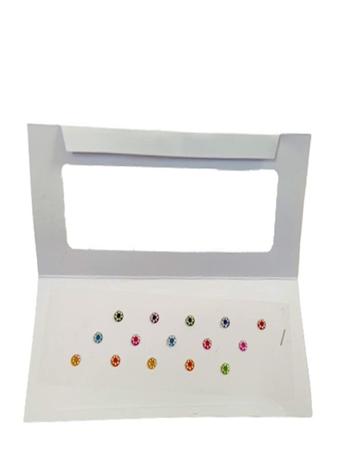 Creation Multicolor Bindi For Women Kumkum Zari Bindi for Ladies Total 12 Packets (3-4 Different Sizes) - Image 3
