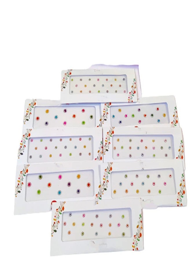 Creation Multicolor Bindi For Women Kumkum Zari Bindi for Ladies Total 12 Packets (3-4 Different Sizes) - Image 1