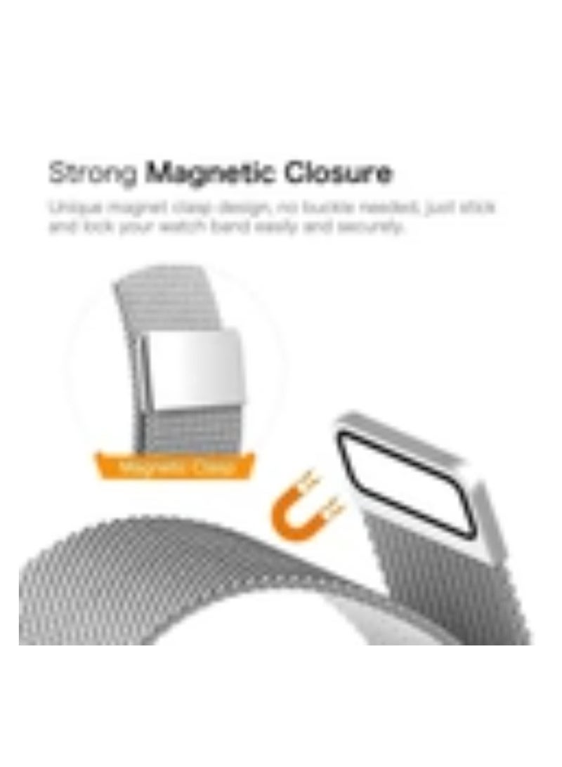 Fendior M101 Smart Watch – Bluetooth Call, Heart Rate & Blood Oxygen Monitor, Business & Outdoor Smartwatch – Silver Magnetic Milanese Steel Strap - Image 4