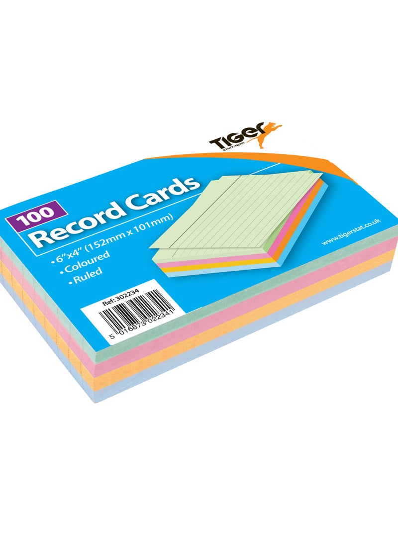 TIGER RECORD CARDS RULED COLORED 5X3" 100 SHTS - Image 2