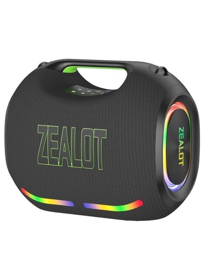 ZEALOT ZE21 Portable Bluetooth Speaker 500W Peak Powerful Deep Bass Stereo Wireless 48000mAh Battery Up to 60H Playtime IPX7 Waterproof 45W Fast Charging RGB Lights TWS for Outdoor Home Party - Image 4