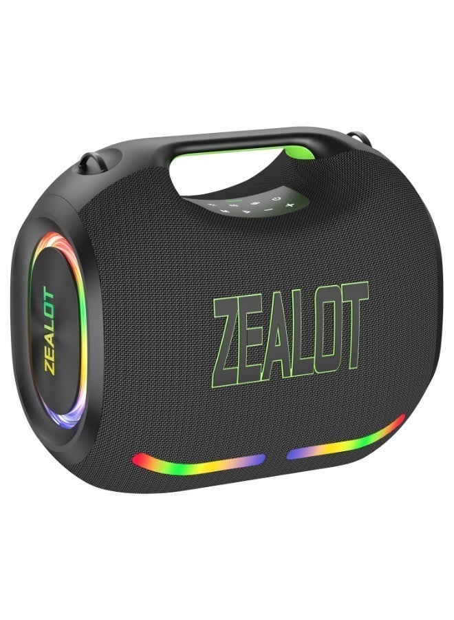 ZEALOT ZE21 Portable Bluetooth Speaker 500W Peak Powerful Deep Bass Stereo Wireless 48000mAh Battery Up to 60H Playtime IPX7 Waterproof 45W Fast Charging RGB Lights TWS for Outdoor Home Party - Image 3