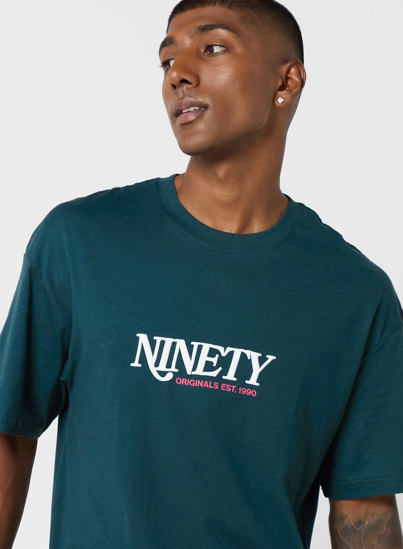 JACK & JONES Slogan Crew Neck T-Shirt