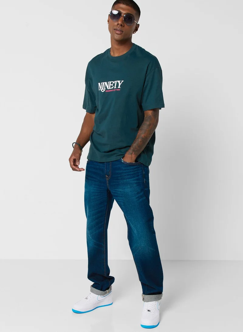 JACK & JONES Slogan Crew Neck T-Shirt