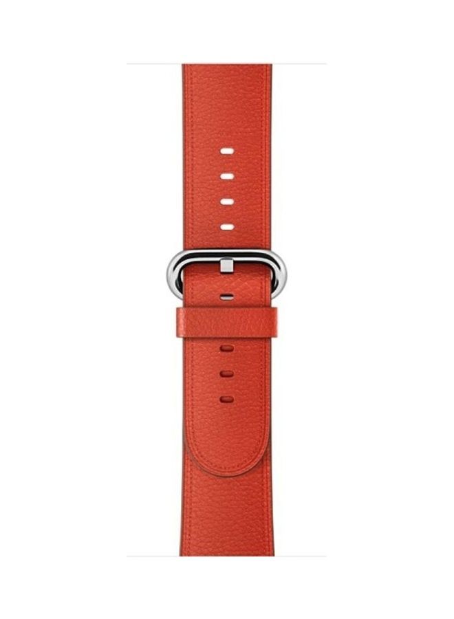 Classic on Leather Wrist Strap Band For Apple Watch Series 3/2/1/ 38mm Orange - Image 5