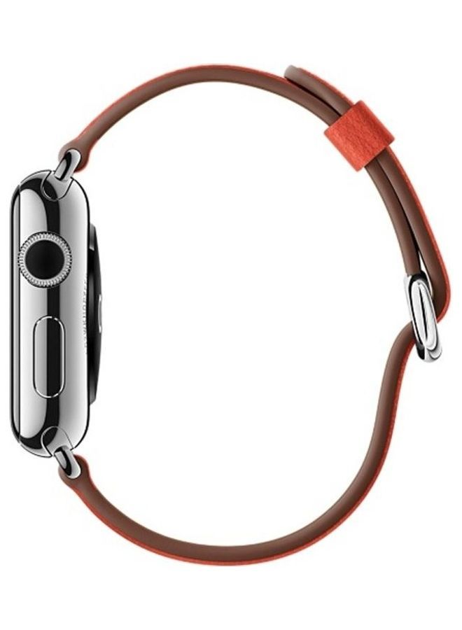 Classic on Leather Wrist Strap Band For Apple Watch Series 3/2/1/ 38mm Orange - Image 4