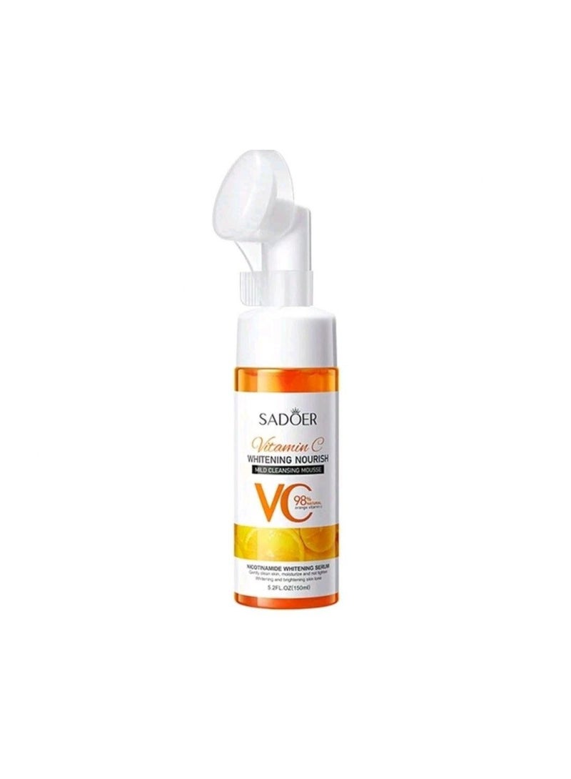 سادور SADOER Rice Vitamin C Facial Cleanser with Massage Brush - Image 2