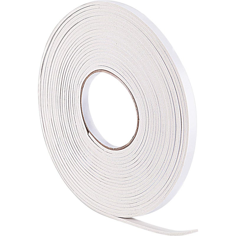 Hestya 10 m Foam Draught Excluder Weather Strip Tape Weatherstrip Weather Seals for Window Door Sealing (3 mm, White) - Image 1