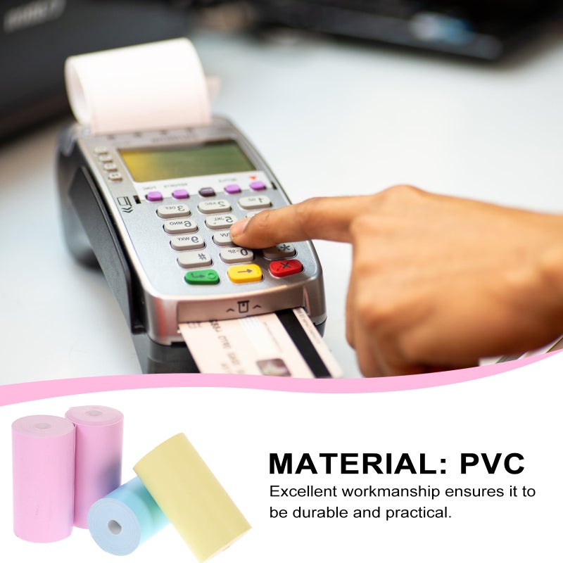 4PCS Printable Sticker Roll Colored Self-Adhesive Thermal Paper Printing Paper - Image 4