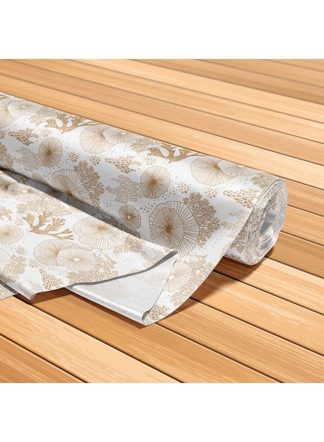 Vellato Al Lail Aramny Silk Fabric By The Yard Beige White Coral Oceanic Design Jalabiya Makhweer Dressmaking 58 Inches Width - Image 5