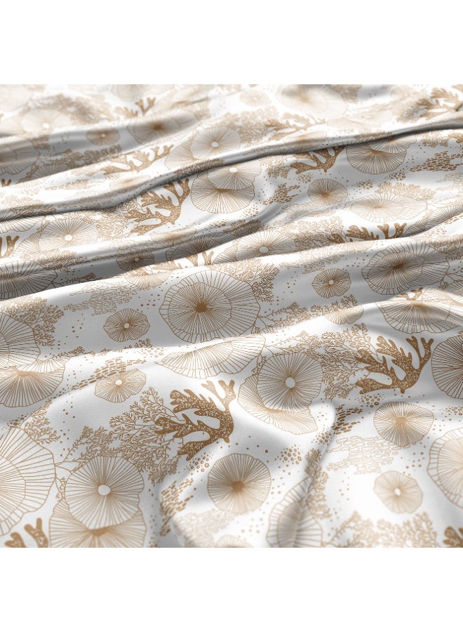 Vellato Al Lail Aramny Silk Fabric By The Yard Beige White Coral Oceanic Design Jalabiya Makhweer Dressmaking 58 Inches Width - Image 3