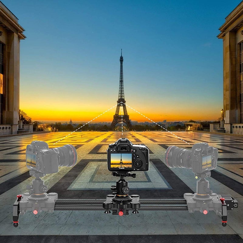 GVM Great Video Maker GVM Motorized Camera Slider, 31" Carbon Fiber Dolly Rail Camera Slider with Time-Lapse Photography, Tracking Shooting and 120 Degree Panoramic Shooting for Most Cameras, with Remote Controller - Image 2