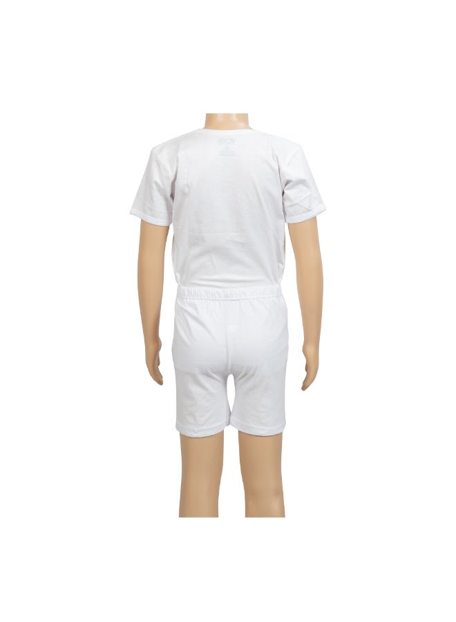 يوكس طقم صدرية بأكمام وشورت للأولاد، قطن ١٠٠٪، مقاس ۸  - Image 3