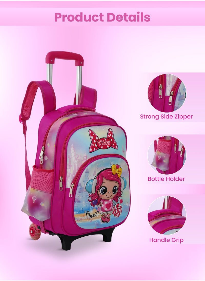 PARAJOHN - School Rolling backpack All in one Set of 3 (16 Inch), school bag set with Pencil case,lunch bag for boys and girls, back to school essential, trolley bag for school - Image 1