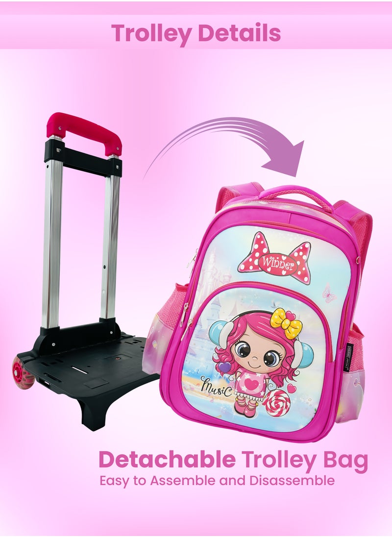 PARAJOHN - School Rolling backpack All in one Set of 3 (16 Inch), school bag set with Pencil case,lunch bag for boys and girls, back to school essential, trolley bag for school - Image 1
