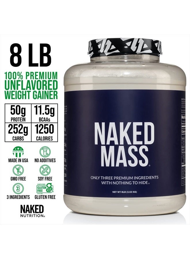 Nakd ماس - مسحوق بروتين لزيادة الوزن الطبيعي - 8 رطل بالجملة، خالي من الكائنات المعدلة وراثيًا، خالي من الجلوتين وخالي من الصويا. بدون مكونات صناعية - 1,250 سعرة حرارية لكل حصة - Image 3