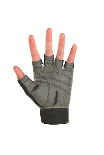 Bionic Women's StableGrip 1/2 Finger Fitness Gloves w/ NaturalFit Technology, Black (PAIR), Medium, Black/Silver - Image 2