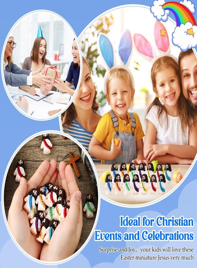 Bememo 25 Pcs Little Jesus Figures Original Design Jesus Love You Mini Rubber Toys to Hide and Seek Religious Party Favors Sunday School Baptism Gifts(Rainbow Color) - Image 5