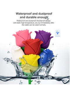 JASTER USB Flash Drive, USB 2.0 Creative Rose U Disk, Compact And Portable Data Storage Device, Fast Speed Data Transfer Colorful Flower Keychain Memory Stick, (1pc, 64GB, Blue)  - Image 2