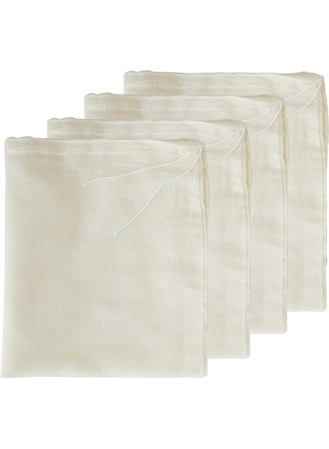 Bags for Straining,Reusable Cold Brew Coffee Cheese Cloths Strainer,Large Nut Milk Tea Juice Bag,Natural Cotton Fine Mesh Filter Bags(Medium,4 Pack)