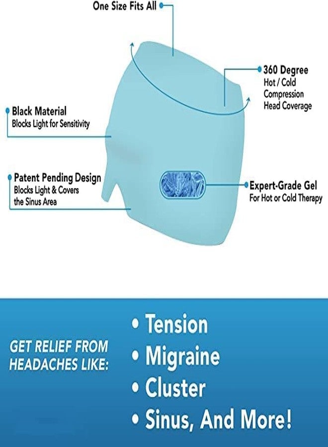 SHOPARAM Migraine and Headache Relief Hat,Cold Therapy Migraine Relief Cap, Flexible Gel Hot Cold Compress Head Ice Pack for Puffy Eyes, Tension, Headaches, Migraines, Sinus & Stress Relief (Blue) - Image 4