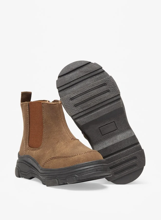LBL by Shoexpress Boy's Solid High Cut Boots with Zip Closure