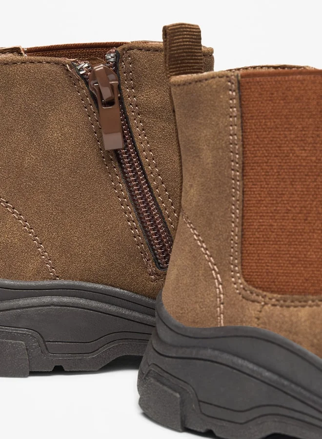 LBL by Shoexpress Boy's Solid High Cut Boots with Zip Closure