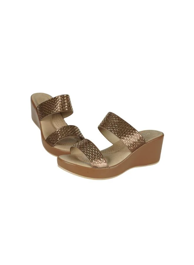 ZAYNA 221-206 Zayna Ladies Wedge Heel Sandals 3F8730-93 Coffee