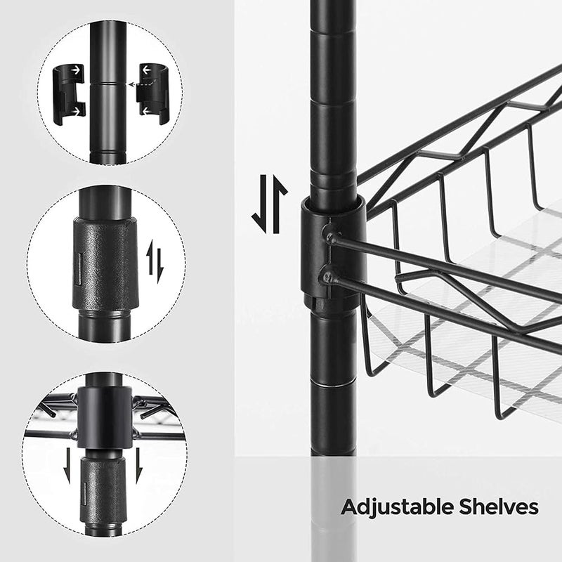 Uptyia 6-Tier Rolling Slim Wire Shelving Unit,Uptyia Adjustable Metal Storage Rack - Image 3
