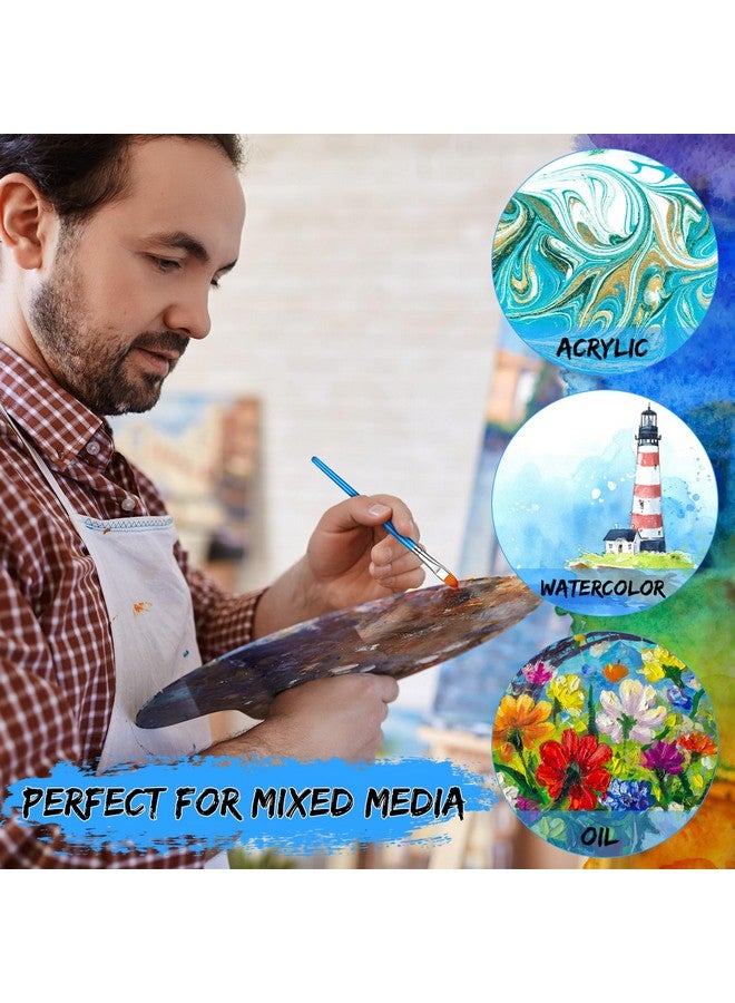 شير مجموعة فرش الرسم مكونة من 48 قطعة، فرش الرسم الأكريليكي، فرش الرسم الصغيرة، فرش الرسم الخشبية، فرش الرسم للأطفال، فرش الرسم بالألوان المائية، فرش الرسم الزيتي للوجه والجسم، 4 أحجام (نمط فيلبرت) - Image 5