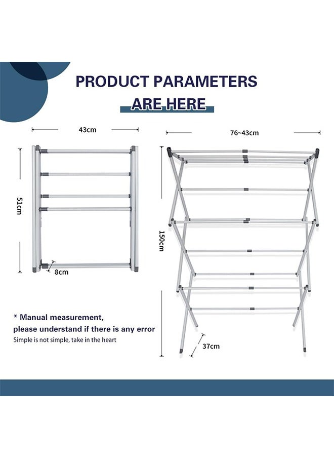 DMG TECH Clothes Drying Stand, 3 Tier Expandable and Foldable Clothes Drying Stand, X-Shaped Design(White)  - Image 4