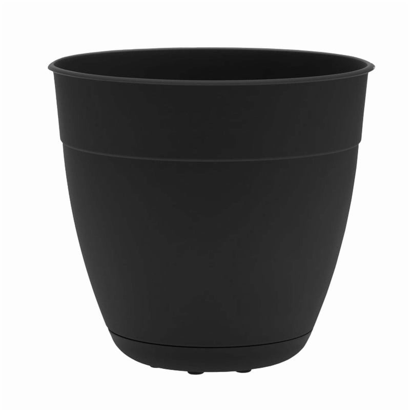 Bloem Dayton Planter with Saucer 12 Black 100 Recycled Plastic Pot Removable Saucer Elevated Feet for Indoor and Outdoor Use Gardening 3 Gallon Capacity - Image 2