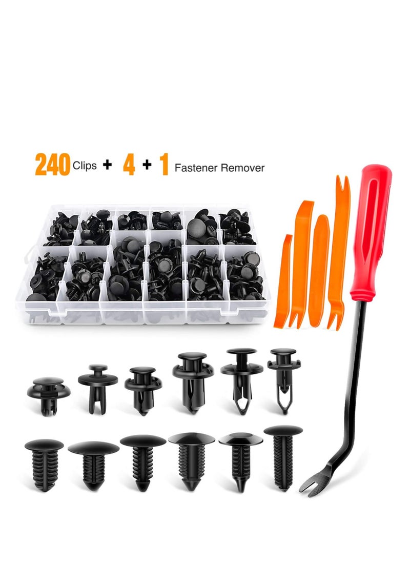 GOOACC GOOACC - GRC-33 240PCS Bumper Retainer Clips Car Plastic Rivets Fasteners Push Retainer Kit Most Popular Sizes Auto Push Pin Rivets Set -Door Trim Panel Fender Clips for GM Ford Toyota Honda Chrysler  - Image 2