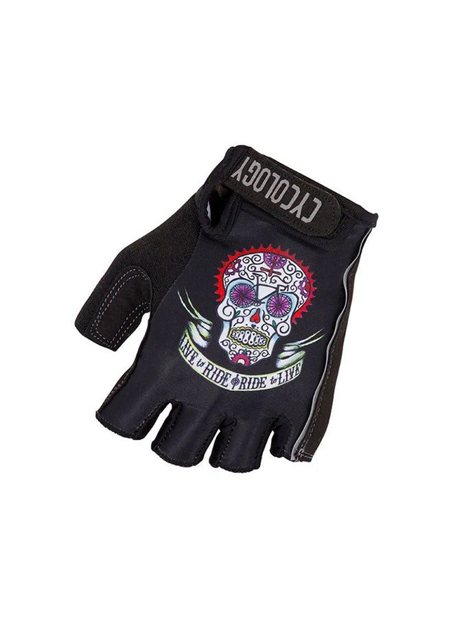 CyCology DAY OF THE LIVING CYCLING GLOVES BLACK. - Image 1