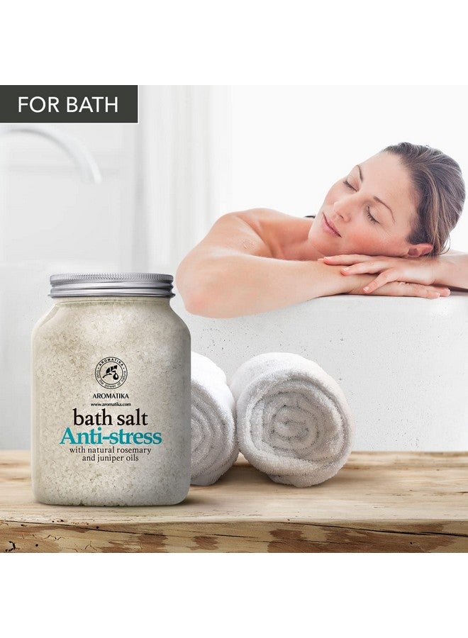 Aromatika ملح استرخاء الحمام 46 أونصة 100% ملح طبيعي نقي زيوت أساسية إكليل الجبل و العرعر الأفضل لنوم جيد مريح مهدئ للعناية بالجسم الجمال العلاج بالروائح تخفيف التوتر - Image 3