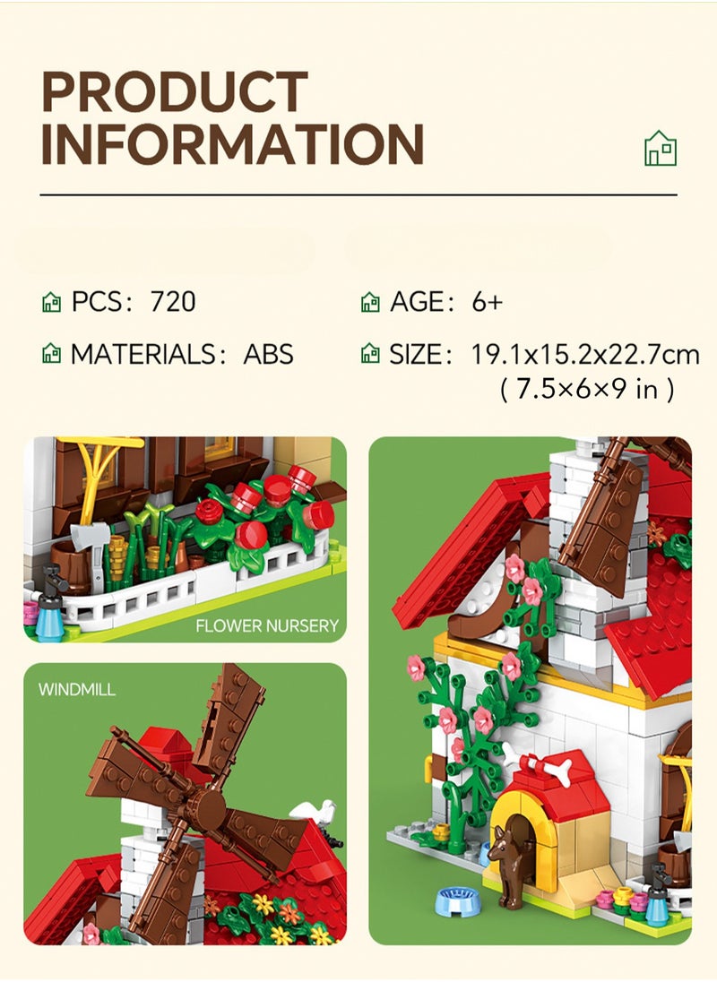 LOOPITYS 720 PCS Farm House Building Toy -  Farm Animals Building Block Set with Horse,  Farm Tools,  Girls Boys Ages 6 -12 Birthday Gift  - Image 5